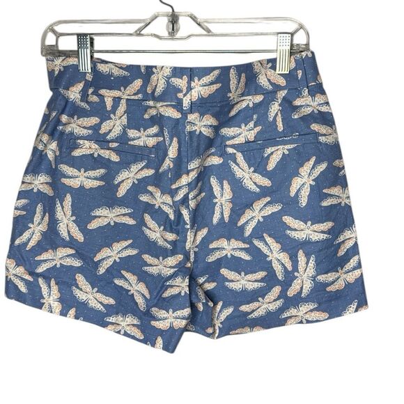 Loft Blue Dragonfly Print Women's Shorts. Size 4 Curvy. - Picture 4 of 5